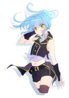 artist:kotorimyuu character:rimuru_tempest copyright:tensei_shitara_slime_datta_ken general:1other general:belt general:belt_buckle general:black_belt general:black_shorts general:black_thighhighs general:black_vest general:blue_hair general:buckle general:closed_mouth general:collared_shirt general:cowboy_shot general:crop_top general:cropped_legs general:dress_shirt general:floating_hair general:grey_shirt general:hair_between_eyes general:hand_in_own_hair general:long_hair general:midriff general:navel general:ponytail general:shirt general:short_shorts general:shorts general:signature general:simple_background general:sleeveless general:sleeveless_shirt general:solo general:stomach general:thighhighs general:vest general:white_background general:wing_collar general:yellow_eyes general:zettai_ryouiki meta:highres technical:grabber // 1200x1708 // 789.9KB