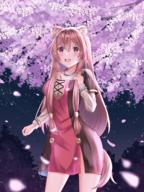 artist:kiseki_(cblyc) character:raphtalia copyright:tate_no_yuusha_no_nariagari general:1girl general:animal_ears general:blush general:brown_hair general:cherry_blossoms general:collar general:long_hair general:looking_at_viewer general:metal_collar general:open_mouth general:outdoors general:purple_eyes general:raccoon_ears general:raccoon_girl general:raccoon_tail general:smile general:solo general:tail meta:absurdres meta:commentary_request meta:highres technical:grabber // 3600x4800 // 14.8MB