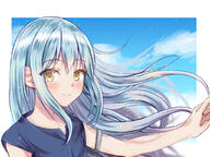 artist:aisu_(icicleshot) character:rimuru_tempest copyright:tensei_shitara_slime_datta_ken general:1other general:androgynous general:armlet general:blue_hair general:blue_sky general:closed_mouth general:cloud general:floating_hair general:hair_between_eyes general:long_hair general:looking_at_viewer general:portrait general:sky general:smile general:solo general:yellow_eyes technical:grabber // 1024x768 // 635.3KB