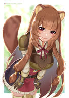 artist:tofuubear character:raphtalia copyright:tate_no_yuusha_no_nariagari general:1girl general:animal_ear_fluff general:animal_ears general:belt general:blunt_bangs general:bracelet general:breasts general:brown_hair general:closed_mouth general:cowboy_shot general:dress general:foreshortening general:gloves general:jewelry general:leaning_forward general:long_hair general:long_sleeves general:looking_at_viewer general:medium_breasts general:outside_border general:patreon_username general:purple_eyes general:raccoon_ears general:raccoon_girl general:raccoon_tail general:ribbon general:sidelocks general:smile general:solo general:standing general:tail general:thighhighs general:very_long_hair meta:commentary technical:grabber // 800x1133 // 705.4KB