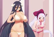 artist:kuroonehalf character:albedo character:shalltear_bloodfallen copyright:overlord_(maruyama) general:! general:2girls general:ahoge general:bikini general:black_hair general:black_wings general:blush general:bow general:bow_panties general:bra general:breast_envy general:breasts general:cleavage general:female general:hair_ornament general:hair_ribbon general:horns general:large_breasts general:long_hair general:medium_breasts general:multiple_girls general:nail_polish general:navel general:open_mouth general:pantsu general:parted_lips general:pink_bra general:pink_panties general:red_eyes general:ribbon general:silver_hair general:skindentation general:slit_pupils general:small_breasts general:standing general:striped general:striped_ribbon general:surprised general:swimsuit general:underwear general:very_long_hair general:white_hair general:wings general:yellow_eyes medium:artist_name tagme technical:grabber // 1408x952 // 620.5KB