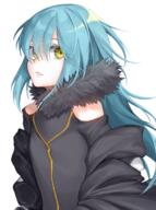 artist:aoki8983 character:rimuru_tempest copyright:tensei_shitara_slime_datta_ken general:1other general:androgynous general:bare_shoulders general:blue_hair general:fur_collar general:fur_trim general:hair_between_eyes general:long_hair general:long_sleeves general:looking_at_viewer general:open_mouth general:simple_background general:solo general:white_background general:yellow_eyes meta:highres technical:grabber // 894x1200 // 831.0KB