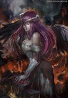 artist:cglas character:albedo copyright:madhouse copyright:overlord_(maruyama) general:adjusting_hair general:bare_shoulders general:black_wings general:demon_girl general:demon_wings general:dress general:elbow_gloves general:flame general:from_above general:girl general:gloves general:horn_(horns) general:lipstick general:long_hair general:looking_at_viewer general:magic general:magic_circle general:purple_hair general:purple_lipstick general:signed general:single general:smile general:standing general:stone_(stones) general:tall_image general:white_dress general:white_gloves general:wings general:yellow_eyes tagme technical:grabber // 707x1000 // 562.7KB