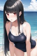 character:claire_kagenou copyright:kage_no_jitsuryokusha_ni_naritakute! copyright:the_eminence_in_shadow general:1girls general:black_hair general:red_eyes general:swimsuit meta:ai_generated meta:tagme technical:grabber // 1024x1536 // 1.6MB