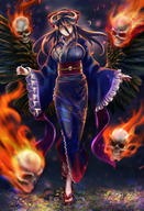 character:albedo copyright:overlord_(maruyama) general:1girl general:910pan general:black_hair general:black_wings general:blue_kimono general:breasts general:demon_girl general:demon_horns general:feathered_wings general:flaming_skull general:flip-flops general:floating_skull general:full_body general:hair_between_eyes general:hair_ribbon general:horns general:japanese_clothes general:kimono general:large_breasts general:long_hair general:long_sleeves general:looking_at_viewer general:obi general:print_kimono general:red_ribbon general:ribbon general:sandals general:sash general:skull general:smile general:solo general:standing general:standing_on_one_leg general:wide_sleeves general:wings general:yellow_eyes general:yukata metadata:highres technical:grabber // 820x1204 // 1.0MB