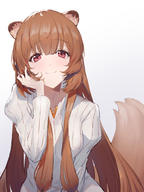 artist:mycash75 character:raphtalia copyright:tate_no_yuusha_no_nariagari general:1girl general:animal_ears general:brown_hair general:closed_mouth general:gradient_background general:hair_between_eyes general:hand_in_own_hair general:long_hair general:long_sleeves general:looking_at_viewer general:raccoon_ears general:raccoon_girl general:raccoon_tail general:red_eyes general:ribbed_sweater general:sketch general:smile general:solo general:sweater general:tail general:upper_body general:very_long_hair general:white_background general:white_sweater meta:absurdres meta:highres technical:grabber // 3000x4000 // 7.4MB