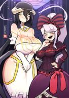 artist:dice_coffeedox character:albedo character:shalltear_bloodfallen copyright:overlord_(maruyama) general:2girls general:big_breasts general:breast_focus general:breasts general:clothing general:demon general:demon_girl general:duo general:female general:female_only general:fully_clothed general:gothic_lolita general:hair_ornament general:horn general:horns general:huge_breasts general:larger_female general:open_mouth general:red_eyes general:smaller_female general:succubus general:thick_thighs general:vampire general:wings general:yellow_eyes meta:tagme technical:grabber // 565x800 // 62.8KB