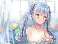 artist:aisu_(icicleshot) character:rimuru_tempest copyright:tensei_shitara_slime_datta_ken general:1other general:alternate_hairstyle general:androgynous general:blue_hair general:blurry general:blurry_background general:blush general:closed_mouth general:collarbone general:completely_nude general:hair_between_eyes general:long_hair general:nude general:partially_submerged general:sketch general:smile general:solo general:twintails general:upper_body general:very_long_hair general:yellow_eyes technical:grabber // 1024x768 // 648.0KB