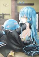 artist:friedric88 character:rimuru_tempest copyright:tensei_shitara_slime_datta_ken general:2others general:androgynous general:backless_outfit general:black_pants general:black_sleeves general:blue_hair general:detached_sleeves general:dual_persona general:hair_between_eyes general:indoors general:long_hair general:long_sleeves general:multiple_others general:open_mouth general:pants general:slime_(creature) general:very_long_hair general:yellow_eyes meta:highres technical:grabber // 840x1200 // 629.9KB