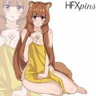 artist:hfxpins character:raphtalia copyright:tate_no_yuusha_no_nariagari general:brown_hair general:cleavage general:raccoon_ears general:racoon_girl general:racoon_tail general:towel general:towel_only technical:grabber // 720x715 // 364.4KB